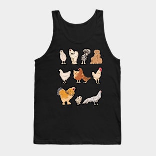 Vintage Chicken Breeds Farm Animals Day Support Local Farmer Tank Top